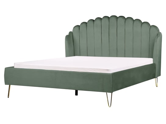 Łóżko welurowe 160 x 200 cm zielone AMBILLOU Beliani