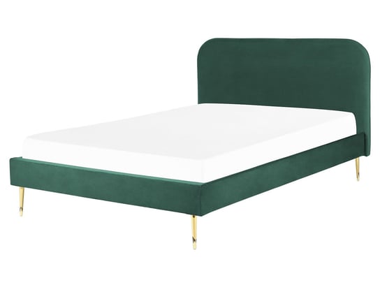 Łóżko Welurowe 160 X 200 Cm Zielone Flayat Beliani
