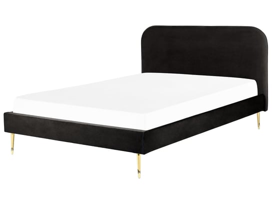Łóżko welurowe 180 x 200 cm czarne FLAYAT Beliani