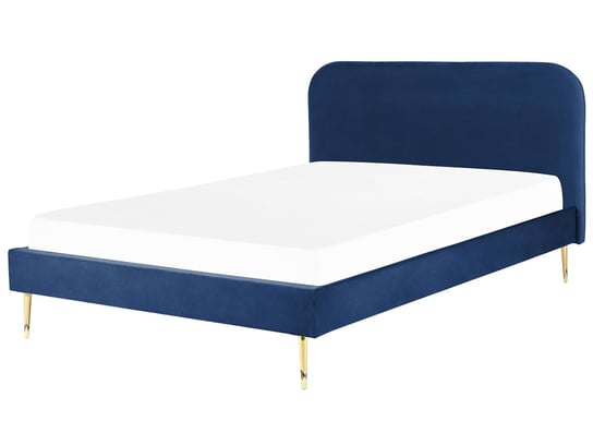 Łóżko welurowe 180 x 200 cm niebieskie FLAYAT Beliani