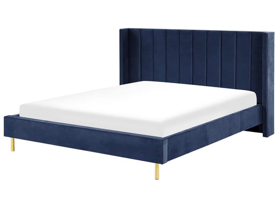 Łóżko welurowe 180 x 200 cm niebieskie VILLETTE Beliani