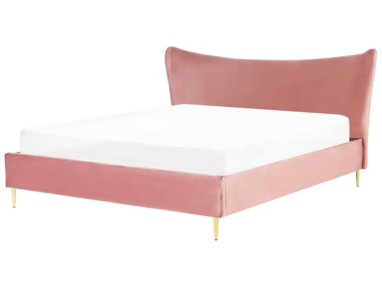Łóżko welurowe 180 x 200 cm różowe CHALEIX Beliani