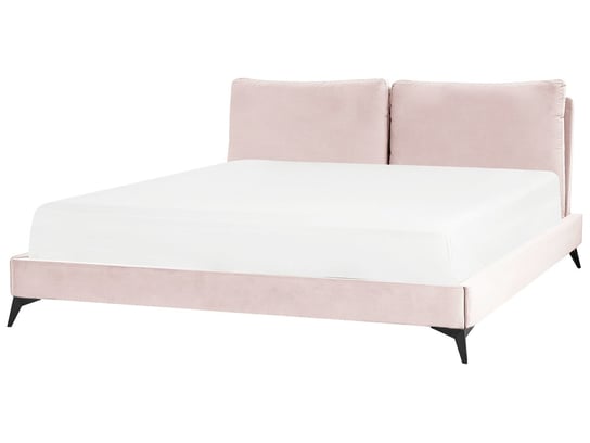 Łóżko welurowe 180 x 200 cm różowe MELLE Beliani
