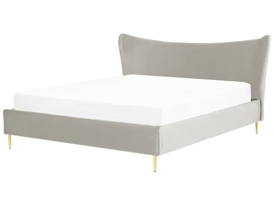 Łóżko welurowe 180 x 200 cm szare CHALEIX Beliani