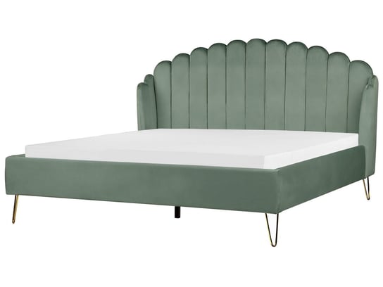 Łóżko welurowe 180 x 200 cm zielone AMBILLOU Beliani
