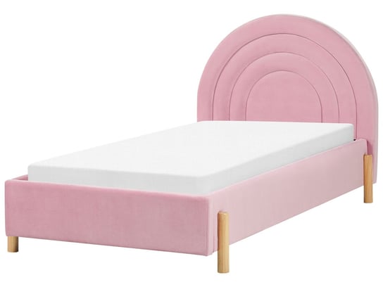 Łóżko welurowe 90 x 200 cm różowe ANET Beliani