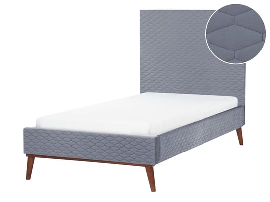 Łóżko welurowe 90 x 200 cm szare BAYONNE Beliani
