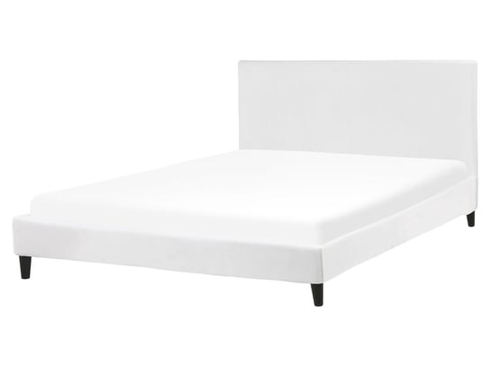 Łóżko welurowe, białe, Beliani Fitou, 160x200 cm Beliani