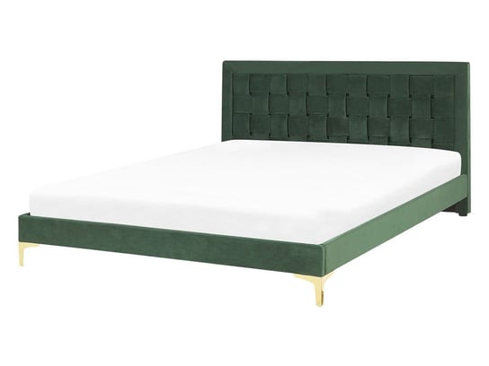 Łóżko welurowe, zielone, Beliani Limoux, 140x200 cm Beliani