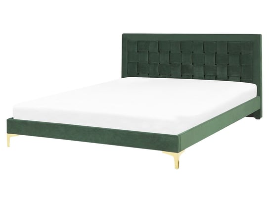 Łóżko welurowe, zielone, Beliani Limoux, 160x200 cm Beliani
