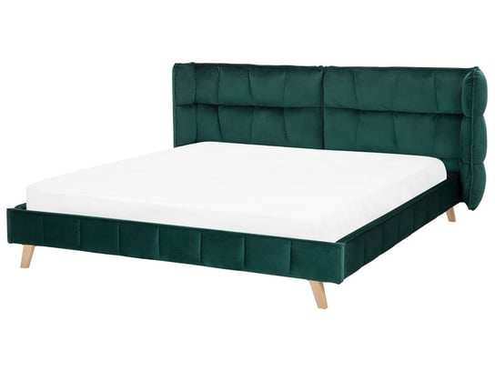 Łóżko welurowe, zielone, Beliani Senlis, 180x200 cm Beliani