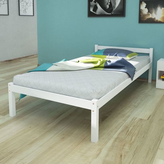 Łóżko z drewna sosnowego, białe, 206x96 cm vidaXL