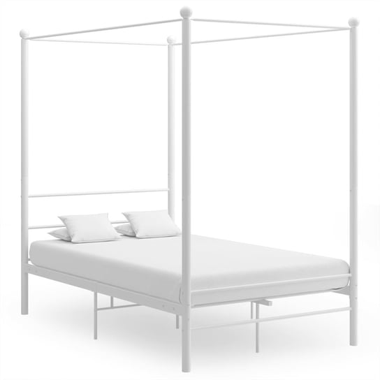Łóżko z zawieszką na zasłony, białe, 208x146x201 c Inna marka