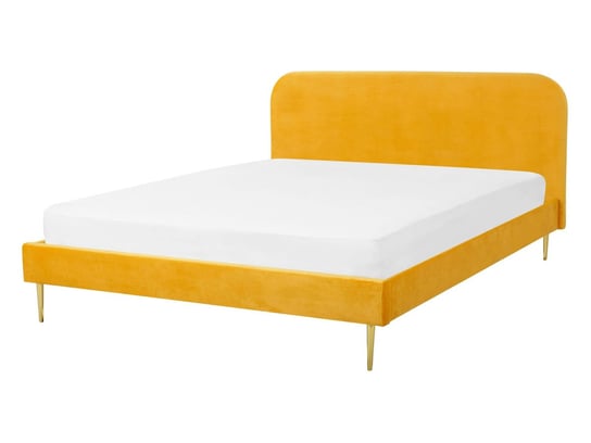 Łóżko żółte, 109x153x215 Beliani