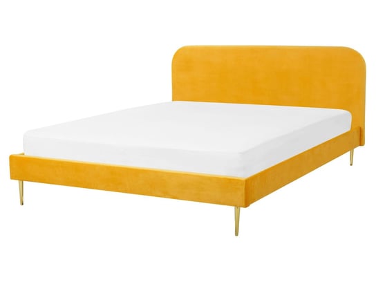 Łóżko żółte, 109x173x215 Beliani