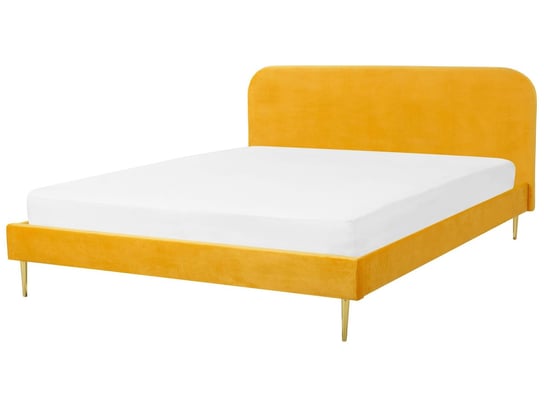 Łóżko żółte, 109x193x215 Beliani