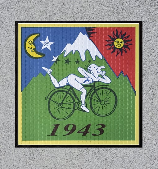 LSD Albert Hofmann  BICYCLE DAY 40x40 cm / DodoPrint Dodoprint