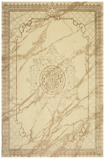 Lśniący Dywan Allora Plus 8164A brown/d.beige Marmur Ornament Beż Brąz-240x330 cm Inna marka