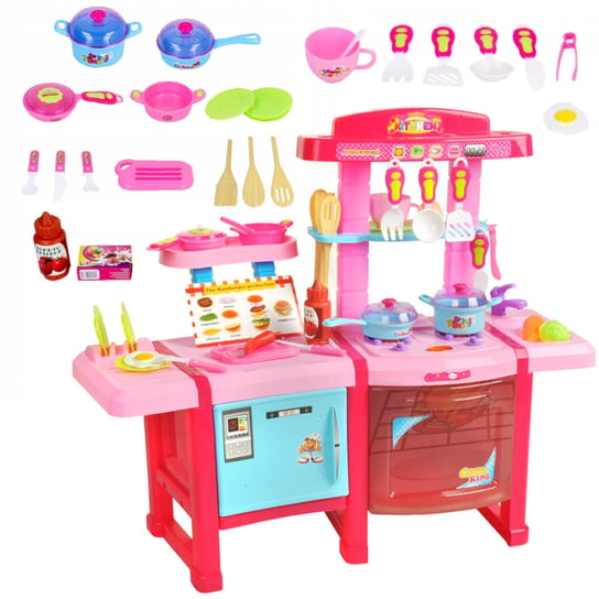 Lt02 Kuchnia Dla Dzieci Różowa Od Landtoys Światła Dźwięki Naczynia I Woda Lean Toys