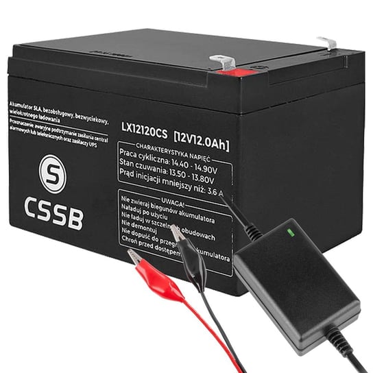 LTC, akumulator żelowy CSSB 12V 12Ah  + ładowarka LTC