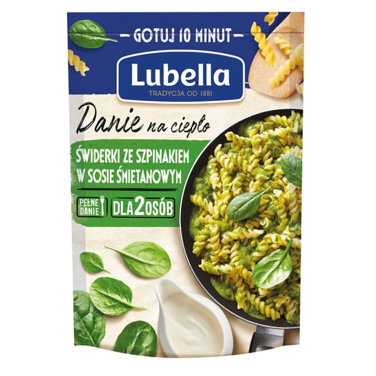 Lubella danie świderki ze szpinakiem w sosie 190g Lubella