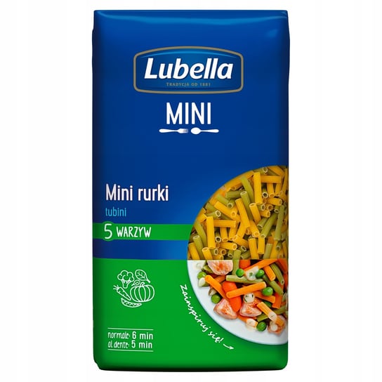 Lubella Makaron mini rurki 5 warzyw tubini 400 g Maspex