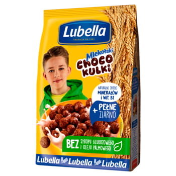 Lubella Mlekołaki Choco Kulki Zbożowe kulki o smaku czekoladowym 250 g Lubella