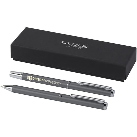 Lucetto zestaw upominkowy obejmujący długopis kulkowy z aluminium z recyklingu i pióro kulkowe UPOMINKARNIA