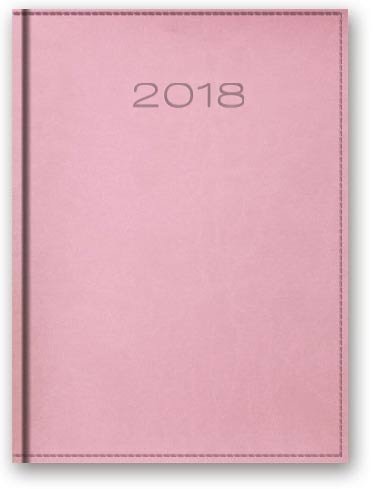 Lucrum, kalendarz 2018, dzienny, format A5, Vivella pudrowy róż Lucrum