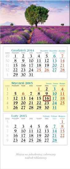 Lucrum, Kalendarz Drzewo 2015, trójdzielny, ścienny Lucrum