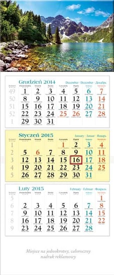 Lucrum, Kalendarz Jezioro 2015, trójdzielny, ścienny Lucrum