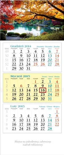 Lucrum, Kalendarz Ogród 2015, trójdzielny, ścienny Lucrum