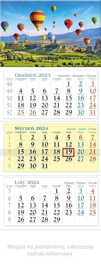 Lucrum, Kalendarz ścienny trójdzielny 2024 Balony Lucrum