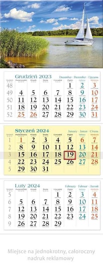 Lucrum, Kalendarz ścienny trójdzielny 2024 Mazury Lucrum