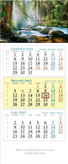 Lucrum, Kalendarz Strumień 2015, trójdzielny, ścienny Lucrum