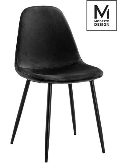 LUCY krzesło tapicerowane welurem czarne Modesto Design