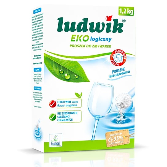 Ludwik ekologiczny proszek do zmywarek usuwa tłuszcz formuła z sodą 1,2kg Grupa Inco