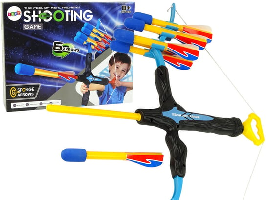 Łuk Sportowy Duży Zasięg 6 Strzał Dla Dzieci Niebiesko-Czarny Lean Toys