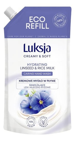 Luksja, Creamy & Soft Nawilżające, Kremowe Mydło w płynie Len i Mleczko Ryżowe - zapas 400ml Luksja