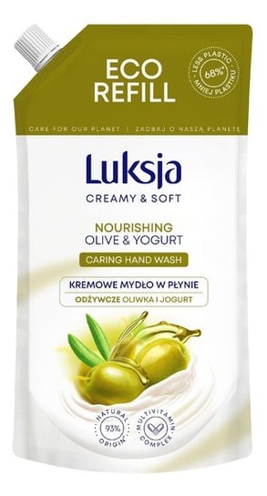 Luksja, Creamy & Soft, Odżywcze Kremowe Mydło w płynie Oliwka i Jogurt - zapas 400ml Luksja