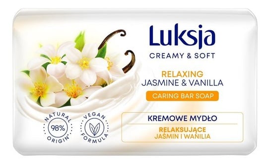 Luksja Creamy & Soft, Relaksujące kremowe mydło w kostce Jaśmin & Wanilia 90g Luksja