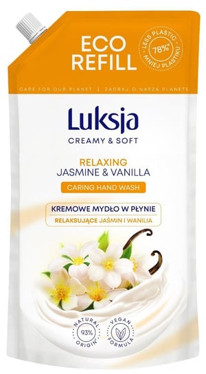 Luksja Creamy & Soft Relaksujące Kremowe Mydło w płynie Jaśmin i Wanilia 900ml - zapas Luksja