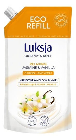 Luksja, Creamy & Soft, Relaksujące Kremowe Mydło w płynie Jaśmin i Wanilia - zapas 400ml Luksja