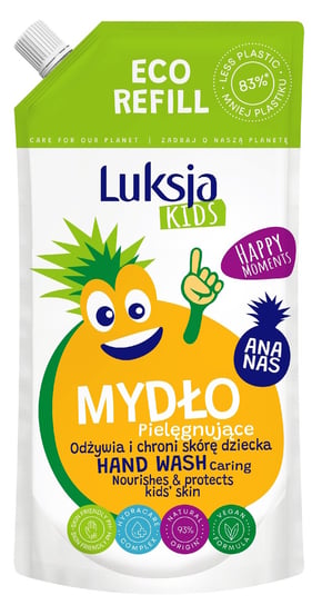 Luksja Kids, Pielęgnujące mydło w płynie dla dzieci, Ananas, 500 ml, zapas Sarantis
