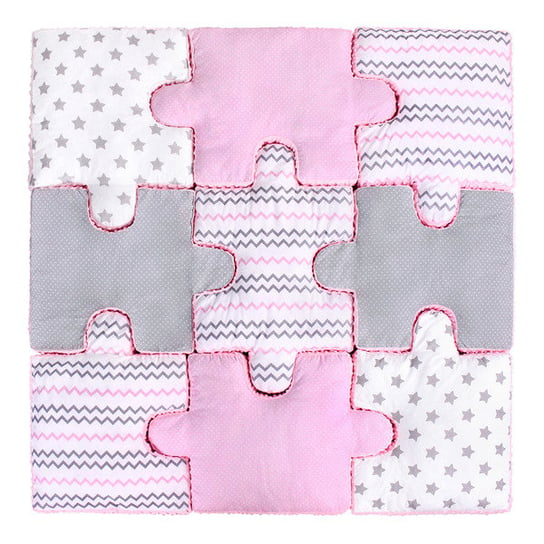 Lulando, Puzzle, 9 poduszek/Mata do zabawy, Różowy, 145x145 cm Lulando