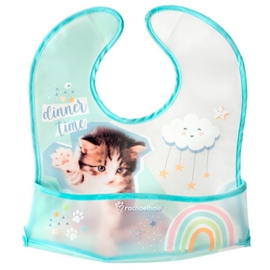Lullabi Wodoodporny śliniak dziecięcy z kieszonką z kotkiem 4m+ Lullaby