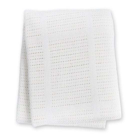 Lulujo, Kocyk bawełniany, tkany, 80x100 cm, Biały Lulujo