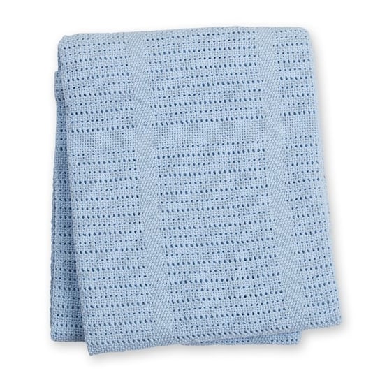Lulujo, Kocyk bawełniany, tkany, 80x100 cm, Niebieski Lulujo
