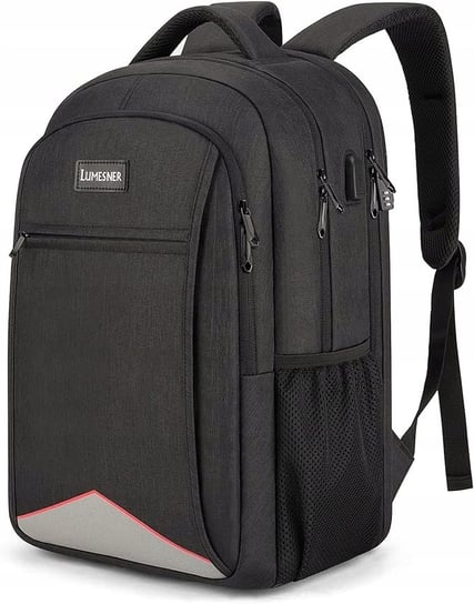 Lumesner czarny podróżny plecak na laptopa z portem ładowania USB; 15,6" J4