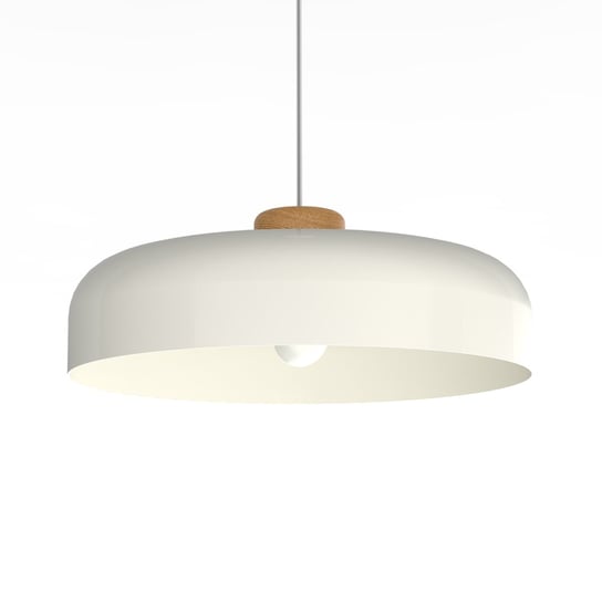 LUMICOM | BOIS Sospensione, 1XE27, max 42W, metallo, bianco lucido, D40cm LUMICOM